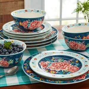 ❤️ 12-Piece Pioneer Woman Keepsake Floral Dinnerware Set